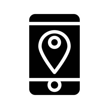 Akıllı telefonda düz simge biçiminde GPS