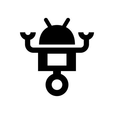 Düz simge biçiminde robot simgesi