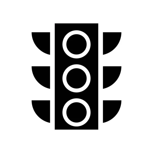 Icône Feu Circulation Dans Style Icône Plate — Image vectorielle