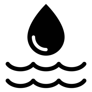 Düz simge biçiminde hidroelektrik güç simgesi