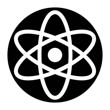 Düz simge biçiminde atom simgesi