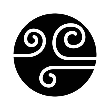 Düz simge biçiminde rüzgar enerjisi simgesi