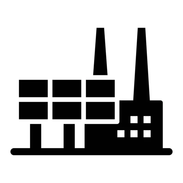 Ikona Fabryczna Stylu Płaskiej Ikony — Wektor stockowy