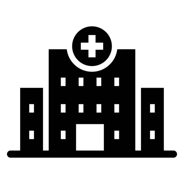 Krankenhaus Ikone Flachen Stil — Stockvektor