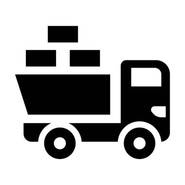 Madencilik kamyonu simgesi vektör illüstrasyon grafik tasarımı