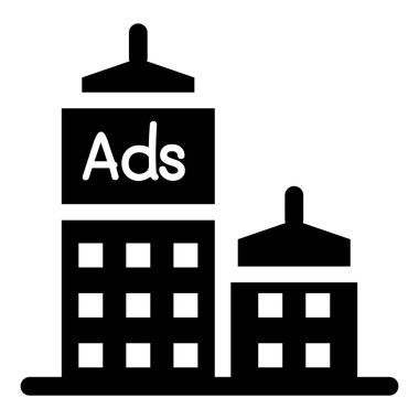 Reklam panosu simgesi vektör illüstrasyon grafik tasarımı inşa ediliyor