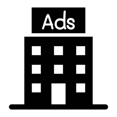 Reklam panosu simgesi vektör illüstrasyon grafik tasarımı inşa ediliyor