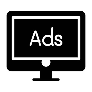 Çevrimiçi reklam simgesi vektör illüstrasyon grafik tasarımı