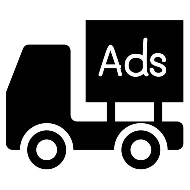 Mobil reklam panosu simgesi vektör illüstrasyon grafik tasarımı