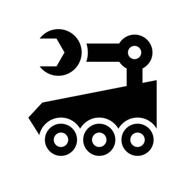 Glyph simgesi biçiminde robot simgesi biçiminde vektör illüstrasyon grafik tasarımı