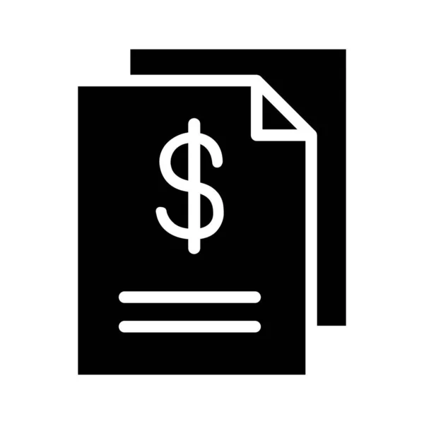 Money Icon Glyph Icon Style Vector Illustration Graphic Design — Stock Vector