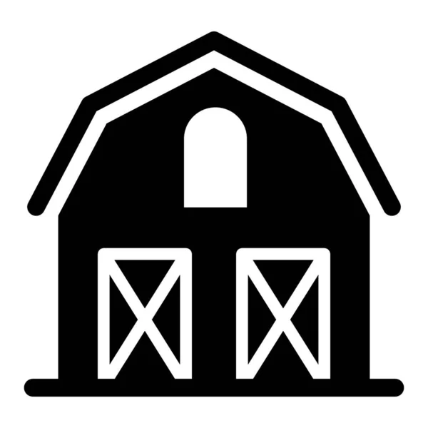 Barn Icon Glyph Icon Style Vector Illustration Graphic Design — Stock Vector