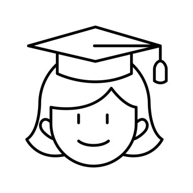 İnce çizgi biçim vektör illüstrasyon grafik tasarımında mezuniyet simgesi