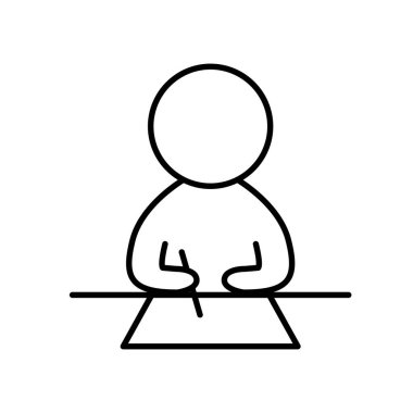 İnce çizgi biçim vektör çizimi grafik tasarımında çalışan simge