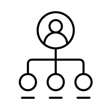 İnce çizgi biçimli vektör illüstrasyon grafik tasarımı ile organizasyon şeması simgesi