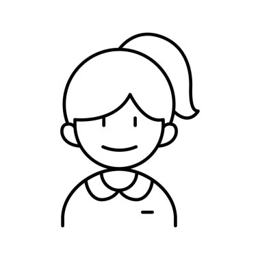 İnce çizgi biçimli vektör çizimi grafik tasarımlı öğrenci simgesi