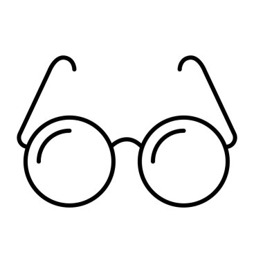 İnce çizgi biçimli vektör çizimi grafik tasarımında gözlük simgesi