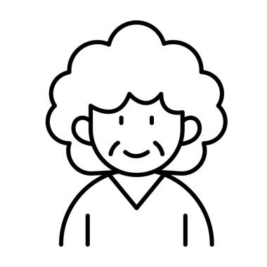 İnce çizgi biçimli vektör çizimi grafik tasarımında büyük anne simgesi