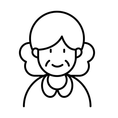 İnce çizgi biçimli vektör çizimi grafik tasarımında büyük anne simgesi