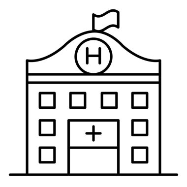İnce çizgi biçiminde hastane simgesi