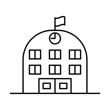 İnce çizgi biçimli vektör çizimi grafik tasarımlı üniversite simgesi