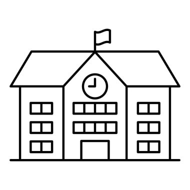 İnce çizgi biçimli vektör çizimi grafik tasarımlı üniversite simgesi