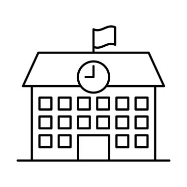 İnce çizgi biçim vektör çizimi grafik tasarımında okul simgesi