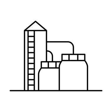 Yakıt endüstrisi simgesi ince çizgi biçimli vektör çizimi grafik tasarımı