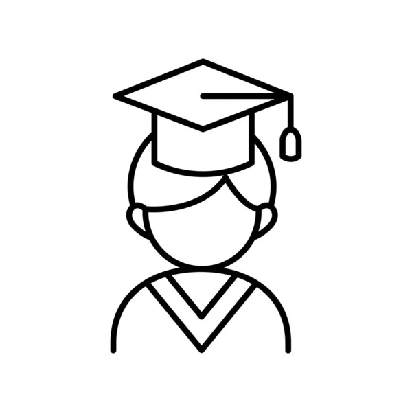 İnce çizgi biçim vektör illüstrasyon grafik tasarımında mezuniyet simgesi