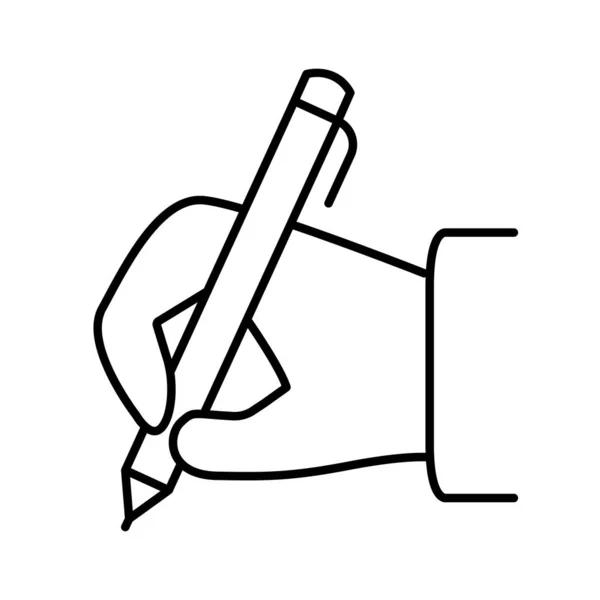 Icône Écriture Ligne Mince Style Vectoriel Illustration Graphisme — Image vectorielle
