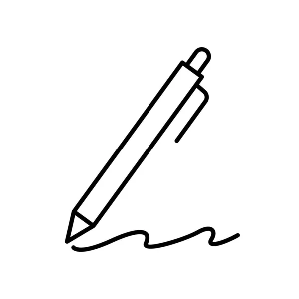 細い線画の鉛筆アイコンベクトルイラストグラフィックデザイン — ストックベクタ