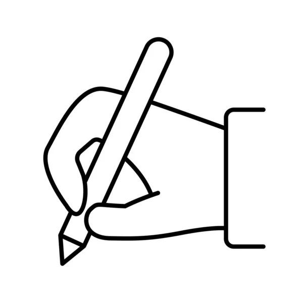 Icono Escritura Línea Delgada Estilo Vector Ilustración Diseño Gráfico — Vector de stock