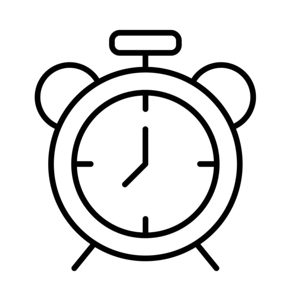 Ícone Relógio Alarme Linha Fina Estilo Vetor Ilustração Design Gráfico — Vetor de Stock