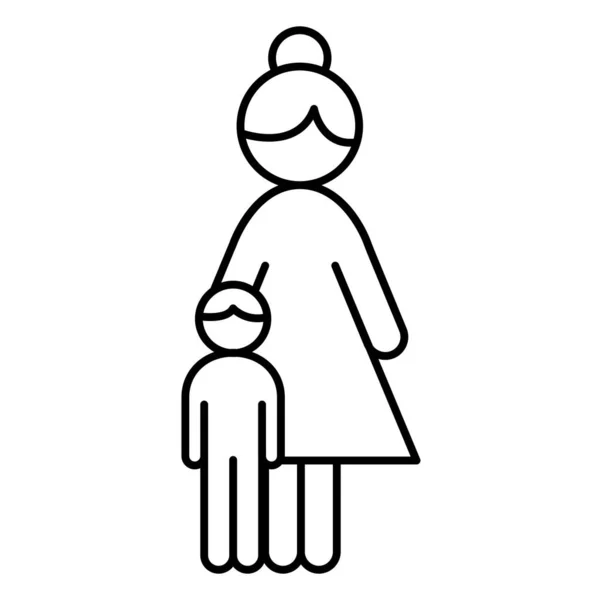 母亲和儿子的图标 — 图库矢量图片