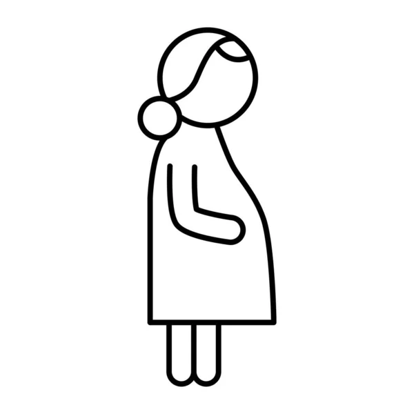 Schwangerschaft Symbol Dünnen Linien Stil Vektor Illustration Grafik Design — Stockvektor