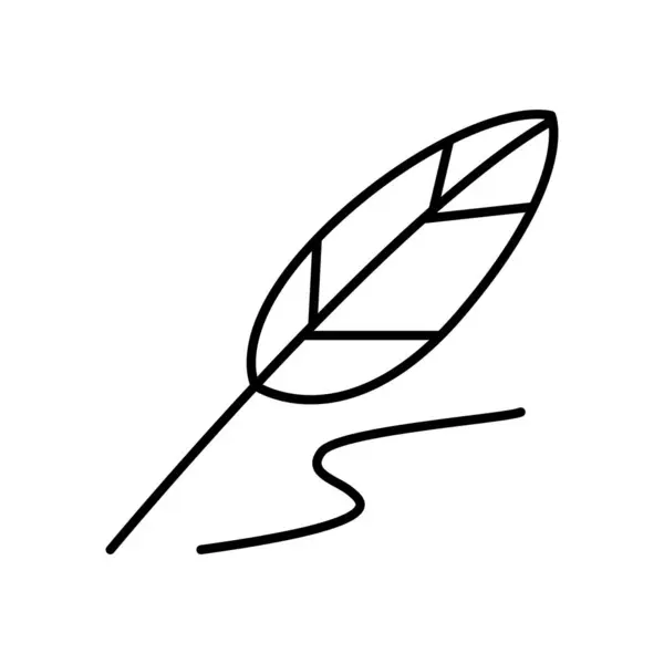 Federkiel Symbol Dünnlinien Stil Vektor Illustration Grafik Design — Stockvektor