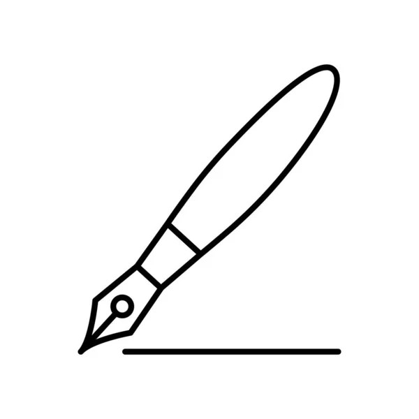 細い線画でインクペンのアイコンベクトルイラストグラフィックデザイン — ストックベクタ
