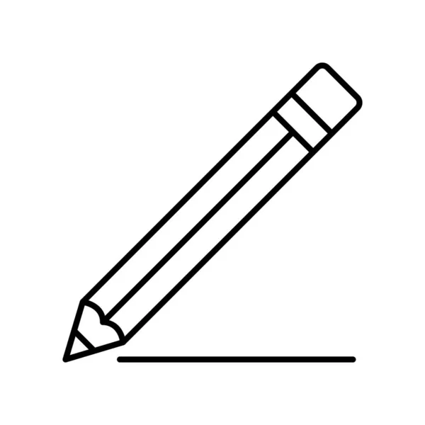 Icono Lápiz Línea Delgada Estilo Vector Ilustración Diseño Gráfico — Vector de stock