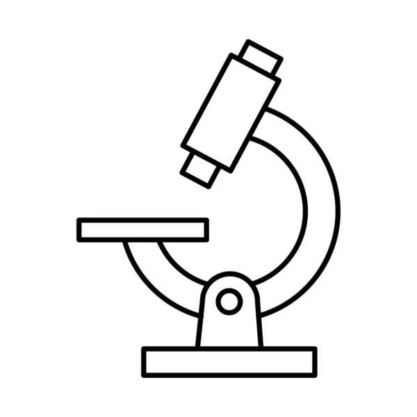 Ikon Mikroskop Dalam Gaya Gambar Vektor Garis Tipis - Stok Vektor