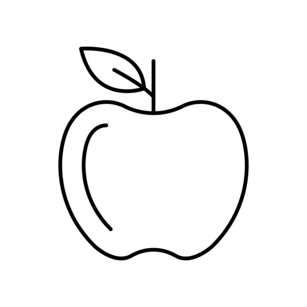 Icône Apple Dessin Graphique Vectoriel Style Ligne Mince — Image vectorielle