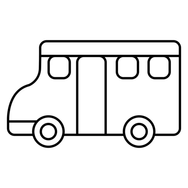Schulbus Symbol Dünnlinienstil Vektor Illustration Grafik Design — Stockvektor