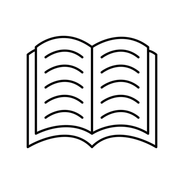 Icono Libro Línea Delgada Estilo Vector Ilustración Diseño Gráfico — Vector de stock