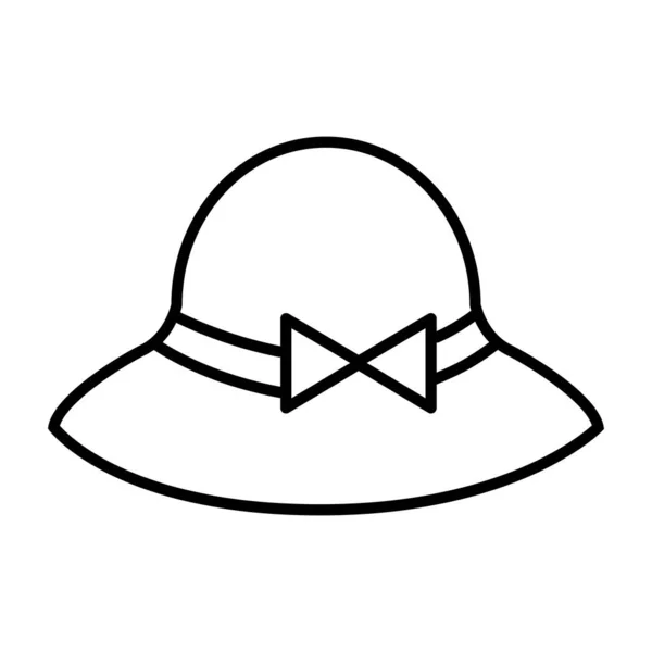 細い線画の女性の帽子のアイコンベクトルイラストグラフィックデザイン — ストックベクタ
