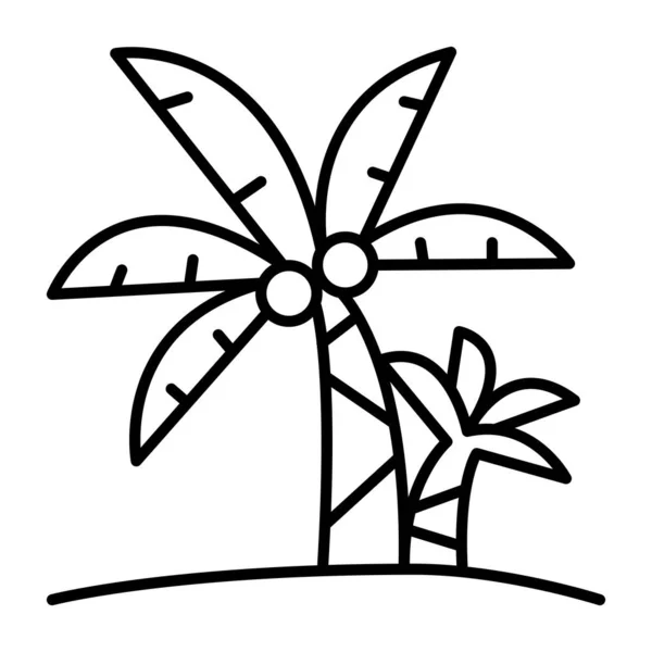 Ikona Drzewa Kokosowego Cienkiej Linii Stylu Wektor Ilustracja Projekt Graficzny — Wektor stockowy