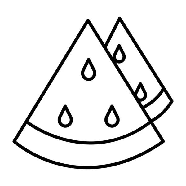 Иконка Арбуза Стиле Тонкой Линии Графический Дизайн — стоковый вектор