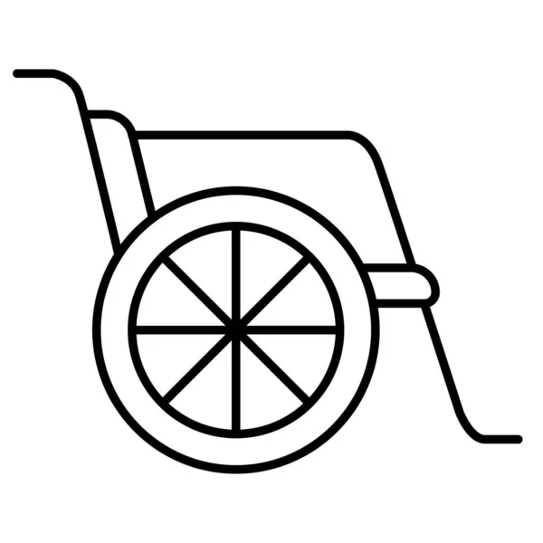 Nce Çizgi Biçimli Vektör Çizimi Grafik Tasarımlı Tekerlekli Sandalye Simgesi — Stok Vektör