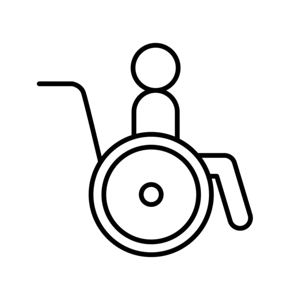 Osoba Ikoną Wózka Inwalidzkiego — Wektor stockowy