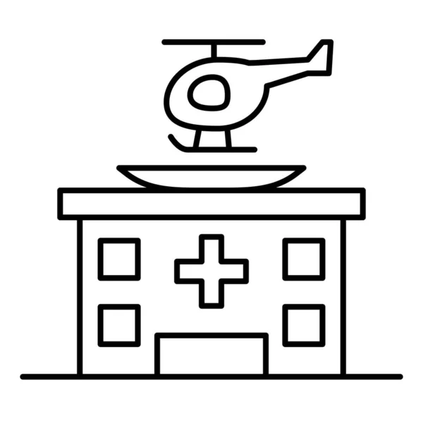 Krankenhaus Ikone Dünner Linie Stil Vektor Illustration Grafik Design — Stockvektor