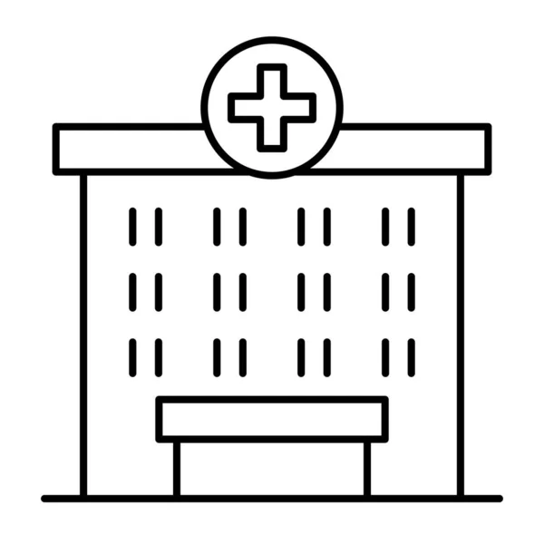 Krankenhaus Ikone Dünner Linie Stil Vektor Illustration Grafik Design — Stockvektor