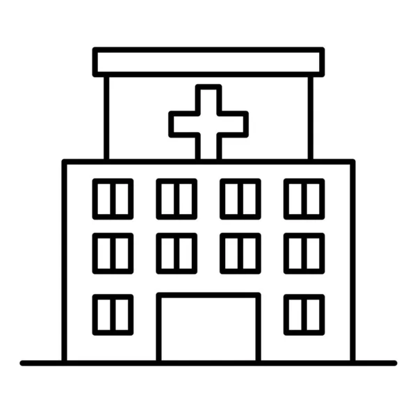 Ziekenhuis Icoon Dunne Lijn Stijl Vector Illustratie Grafisch Ontwerp — Stockvector